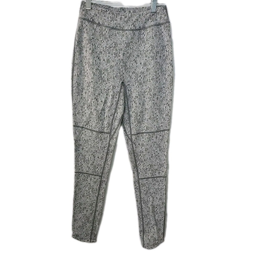 Gymshark Womens Size S Waist 11" High Rise Leggings Heathered‎ Gray Textured